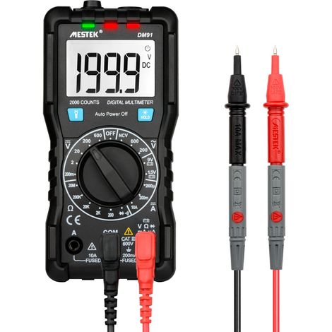 Multimètre Numérique Intelligent Haute Précision Anti-Brûlure Multimètre Multifonction Compact de Poche avec Écran Digital Usage Domestique & Bricolage (1/2)
