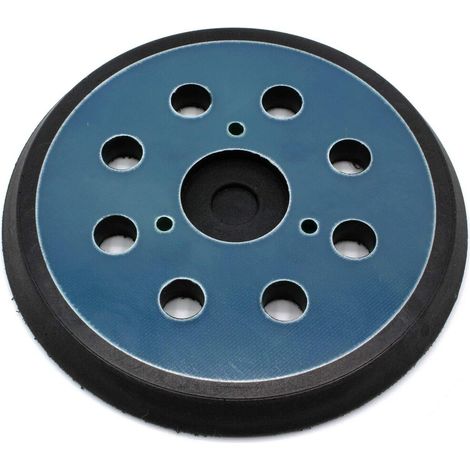 Disque de ponçage adhésif 125 mm - 8 trous - papier de verre adhésif bleu et noir (1/5)