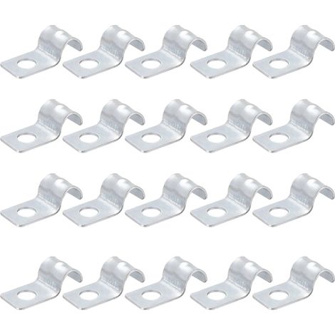 20Pcs Attache pour Fixer Grillage Rigide Tube Sangle Collier Serrage Acier carbone zingué pour Tuyau 21x10x7mm 6mm ID (1/5)