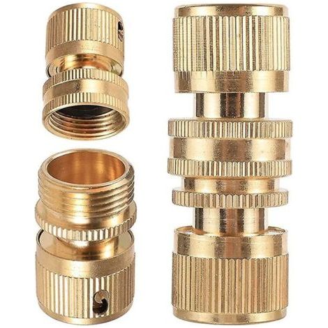 Alovez - Connecteurs rapides en laiton 3/4 « Filetage mâle 3/4 » Filetage femelle Accessoires d’irrigation de jardin Raccords de tuyauterie de lavage de voiture (1/3)