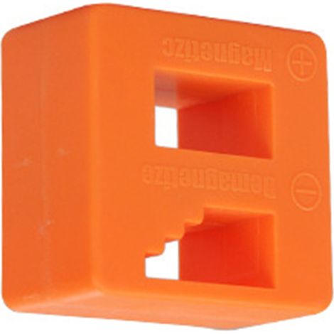 Bloc magnétique/démagnétiseur 2 en 1 pour embouts de tournevis et pièces métalliques - Accessoires orange (1/5)