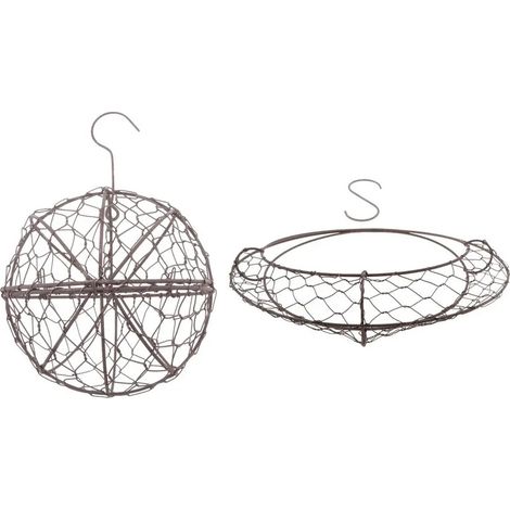 Lot de 2 pots de fleurs suspendus en mtal pour plantes succulentes (1/5)