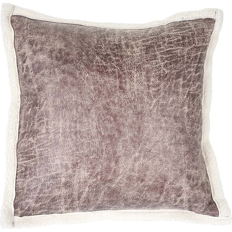 Cojín efecto ante marrón 45x45 cm con funda extraíble DECO04067