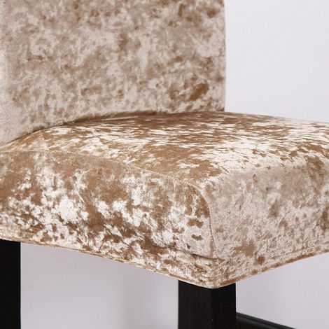 Housses de Chaise de Bar 4 pièces,Velours Housse de Chaise Lavable Extensible et Amovible GROOFOO (Brun clair) (1/5)