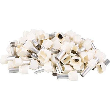 Cosse jumelle isolee 10,0 x 26 creme, sachet a 100 Pieces (1/4)