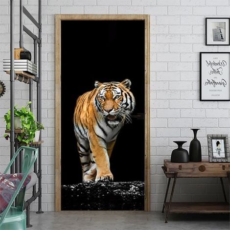 3D Sticker Porte, WOVTE Trompe l'oeil Effect pour Décoration Mur Salon Cuisine Chambre Salle de Bain Papier Peint ,V (1/4)