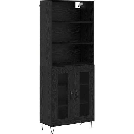 Maison Exclusive - Aparador alto 2 pcs Roble Negro Madera de inge