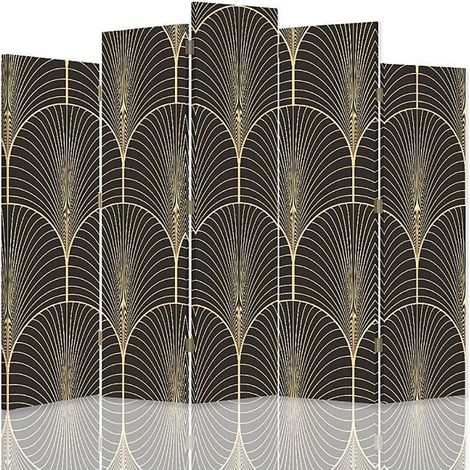 Paravent Design Géométrique Élégant pour Intérieur Chic - 180 x 180 cm - 2 faces R° V°