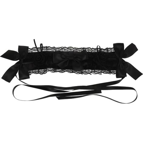 Lolita-style headpiece in black fabric, elegant and delicate style (1/5)