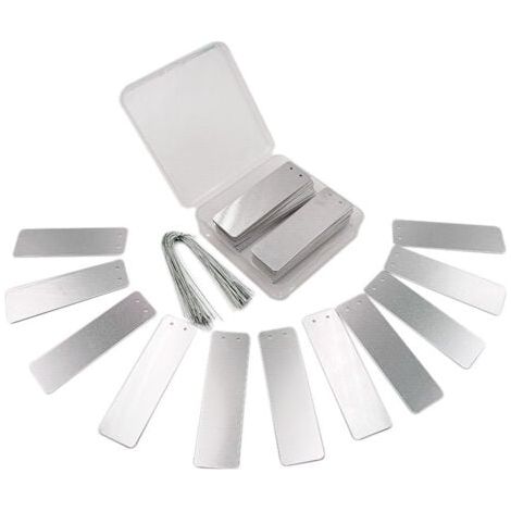 Lot de 100 étiquettes imperméables en aluminium pour marqueurs de plantes avec fils de 16 cm (1/4)
