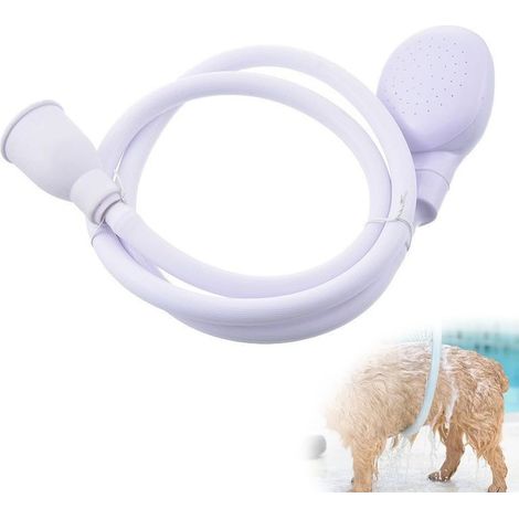 Tuyau douche portable animaux compagnie tête pulvérisation rapide blanc (1/5)