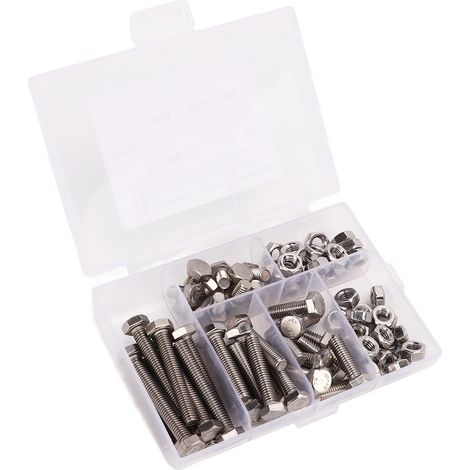 80-teiliges Schrauben- und Mutternset M6 aus Edelstahl, korrosions- und rostbeständig, für Industriemöbel und Heimwerkerprojekte (1/5)