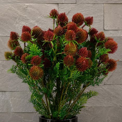 Pack of 6 x 55cm Craspedia Stem Red Artificial - Premium Quality (1/5)