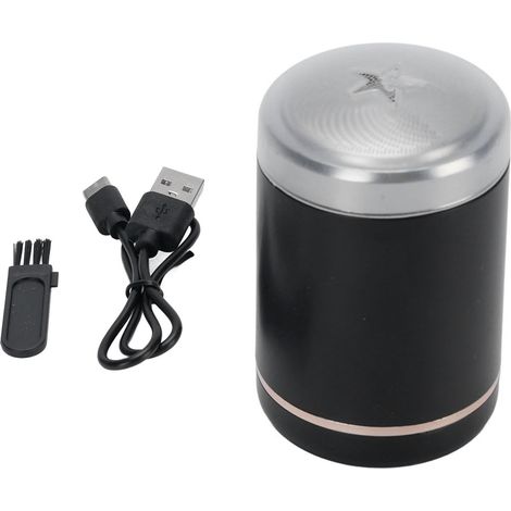 Regolabarba ricaricabile tramite USB, mini regolabarba elettrico da viaggio, nero. (1/5)