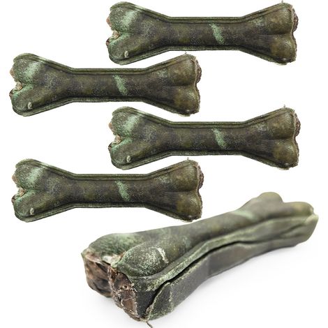 Set di 5 ossa da masticare di quaglia Mersjo per cani 13,5 cm - alito fresco (1/5)