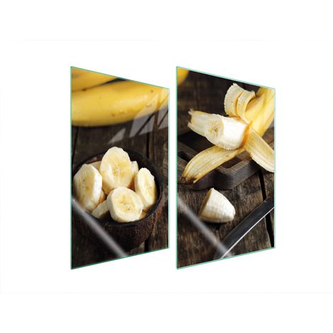 GLASSCHUTZPLATTE FÜR KÜCHE 2x35x52 BANANE (1/5)