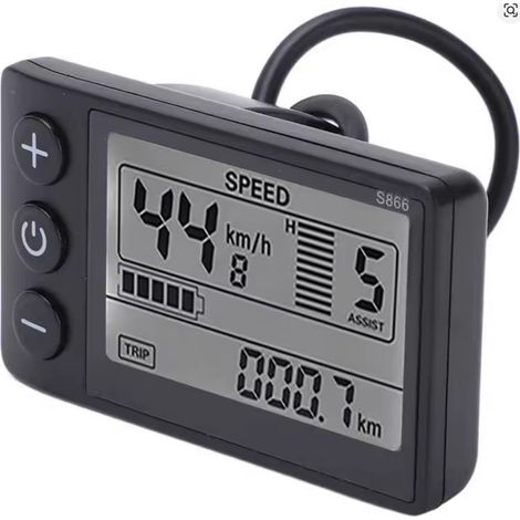 Bicicleta de ruedas anchas con motor y pantalla LCD - Panel de control para bicicleta eléctrica - Resistente al agua - 24V 36V 48V