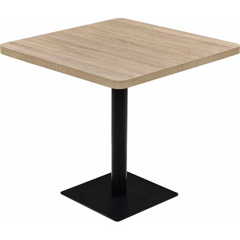 Maison Exclusive - Tavolo Bistrot MDF e Acciaio Quadrato 80x80x75 cm Color Rovere (1/5)