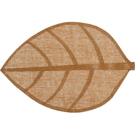 Set de table forme feuille Marron Clair 50x32 cm (1/2)