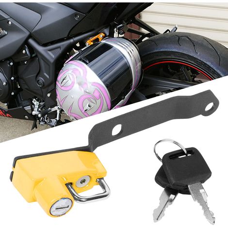 Diebstahlsicheres Helmschloss aus Aluminiumlegierung, passend für Yamaha MT25 MT03 YZF R25 R3 2014-2019 Motorradmodifikation (Gelb) (1/5)