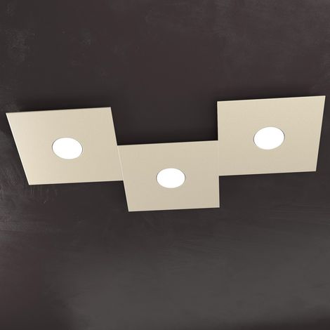 Plafoniera moderna top light eccentric 1156 3l gx53 led metallo lampada parete soffitto, finitura metallo sabbia