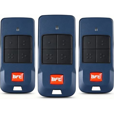 Télécommande motorisation de porte BFT Mitto Cool C4 4 canaux 433 MHz – Technologie rolling code – Portée jusqu’à 100 mètres – Lot de 3