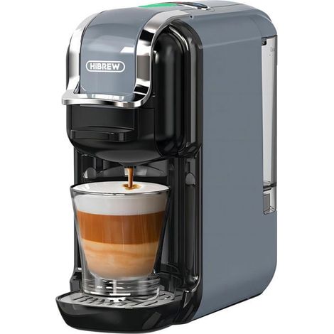 Cafetière 5 en 1 - HIBREW - H2B - 19 bars - Réservoir 600 ml - Compatible Kcup/Nes/DG/moulu