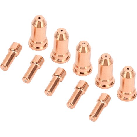 10-teiliges Düsenelektroden-Set aus Kupfer (1,5 mm) für Plasmaschneidgeräte der PT100-Serie (1/5)