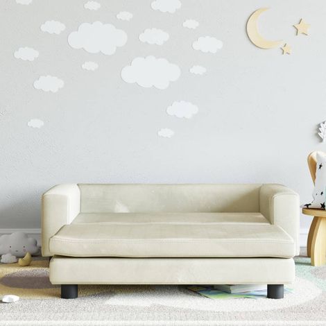 Canapé,Sofa Style Moderne avec repose-pied de Salon,Chambre pour enfants crème 100x50x30 cm velours -Q8070 (1/5)