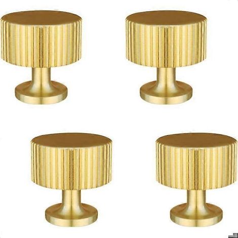 Lot de 4 poignées de porte, boutons de meubles dorés, boutons de tiroir dorés, pour armoires, placards, salle de bain (28 x 28 mm) (1/5)
