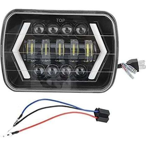Faro anteriore a LED quadrato da 7 pollici per auto, con guscio in alluminio, adatto per Jeep W-Rangler, YJ 1987-1995, Cherokee XJ 1984-2001, MR2, Celica, Tacoma