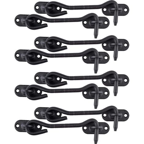 Crochet de Cabine en Acier Inoxydable 150 mm Loquet de Porte Serrures de Portes pour Portes de Grange Coulissante Armoire Fenêtre Abri Jardin Clôture Noir Paquet de 2 Pièces (1/5)