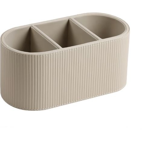 Soporte para mando a distancia de mesilla de noche con 3 compartimentos, caja de almacenamiento de piel sintética para mesilla de noche, ideal para guardar artículos y accesorios para el hogar y la of (1/5)