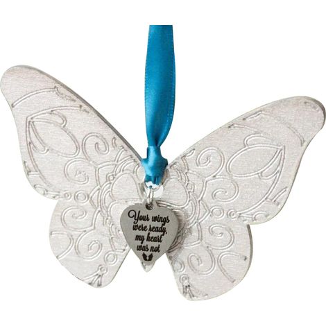 Kreativer Weihnachtsbaumschmuck mit Schmetterlingsmotiv – Schmetterlingsanhänger aus Holz (silberner Schmetterling) (1/2)