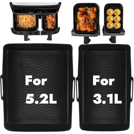 Garniture en silicone pour friteuse à air Tefal 5,2L & 3,1L Dual, Tower T17099 5,2L/3,3L, Lakeland 5L/3L, Salter 5,5L/3,5L, accessoires pour friteuse à air à 2 paniers