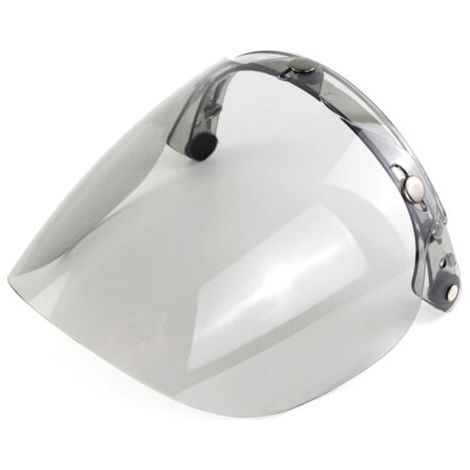Visière de casque ouvert pour moto, lentille à bulles, 3 boutons-pression (1/5)