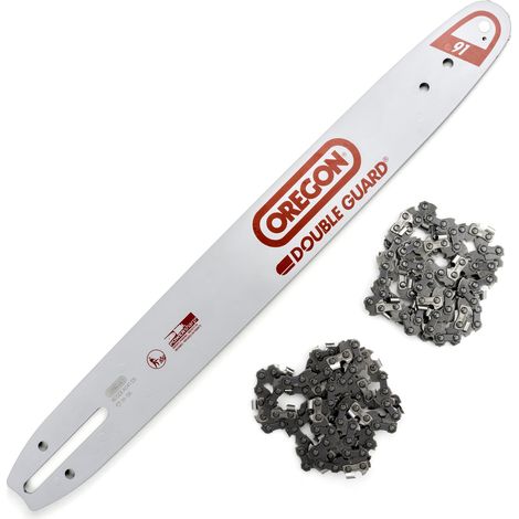 Jardiaffaires – Guide Oregon 40cm 160SDEA041 – Lot de 2 chaines 91P056E – Pas 3/8LP, Jauge 1,3mm, 56 maillons – Pour coupe précise bois dur