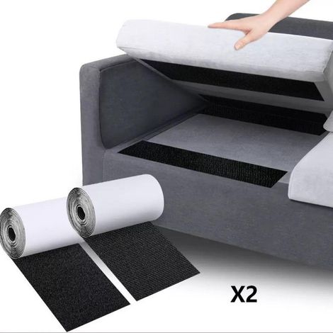 Velcro adhésif extra large 10 cm × 2 m, lot de 2 rouleaux, bande auto-agrippante anti-glisse pour coussin canapé (1/4)
