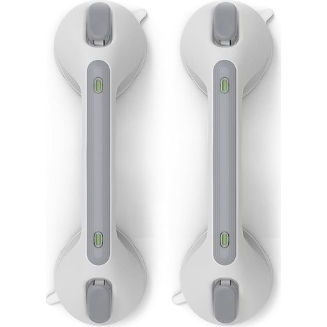 Poignée Ventouse, Douche à Ventouse, Sans Perçage, Barre d’Appui de Baignoire Murale, Poignée de Salle de Bain Antidérapante,Pour Personnes Âgées, Handicapés (12in-2pcs) (1/3)