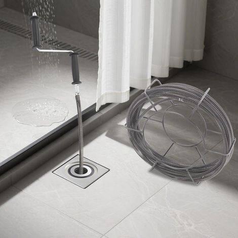 Rohrreinigungsspirale 10m, 12mm Abflussreiniger Spirale Rohrspirale Federspirale Rohrreinigungsspiralen Rohrreiniger für Spüle, Bodenablauf, Toilette (1/5)