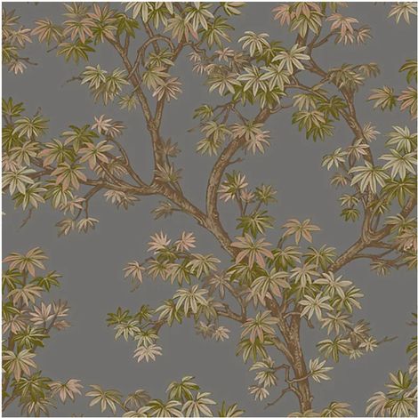 Grandeco Acer Tree Charcoal Wallpaper Leaves Scrubbable Vinyl Paste The Wall (1/4)