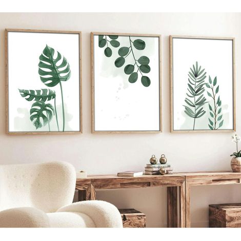 Tableau végétal minimaliste – détail feuillage ( lot de 3) (1/3)