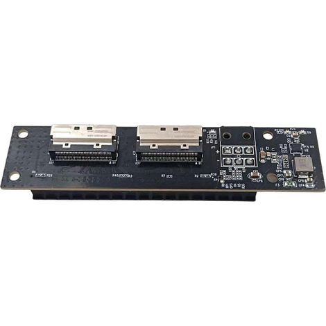 Adaptateur 2x MCIO 8i vers PCIe 5.0 x16 GEN5 pour cartes graphiques réseau (GPU) avec connecteur d'alimentation à 6 broches (1/5)