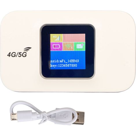 Routeur 4G WiFi Portable 150Mbps, Slot Micro SIM, Écran LCD, Point d'Accès pour 10 Appareils, Ordinateur Portable Téléphone (1/5)