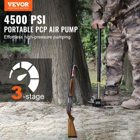 Pompe à Main PCP, 3 Étages, 30 MPa, 4500 PSI, Haute Pression, avec Filtre Huile Humidité, Manomètre, en Acier Inoxydable, pour Pistolets à Air Comprimé, Bouteilles de Plongée, Paintball, Pneus (1/5)