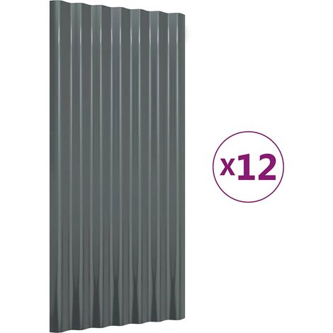 Panneaux de toit 12 pcs Acier galvanisé Anthracite 80x36 cm CFW380769 (1/5)