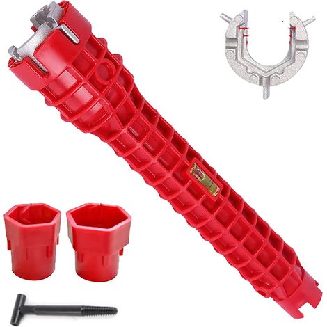 Herramienta de instalación de grifo y fregadero, herramienta de llave de grifo multifuncional, llave de instalación de fregadero, herramienta de fontanería (Ocho en uno) (1/4)