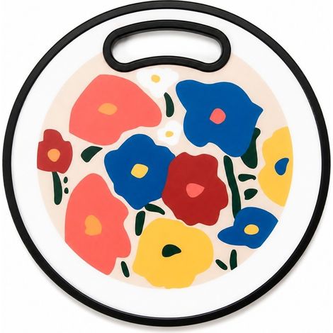 Planche à découper ronde en acrylique, multifonctionnelle, facile à nettoyer, idéale pour les fruits, les enfants et la cuisine. (1/5)