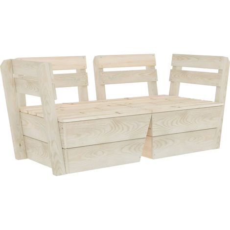 2-Sitzer Gartenpalette Sofa aus imprägniertem Fichtenholz (1/3)