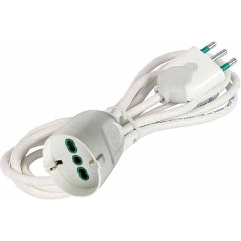 Cordon de brassage linéaire 3m Prise italienne std. 2P+E 16A italien-double-taille/allemand std. 2P+E 16A Fanton 92650 (1/2)